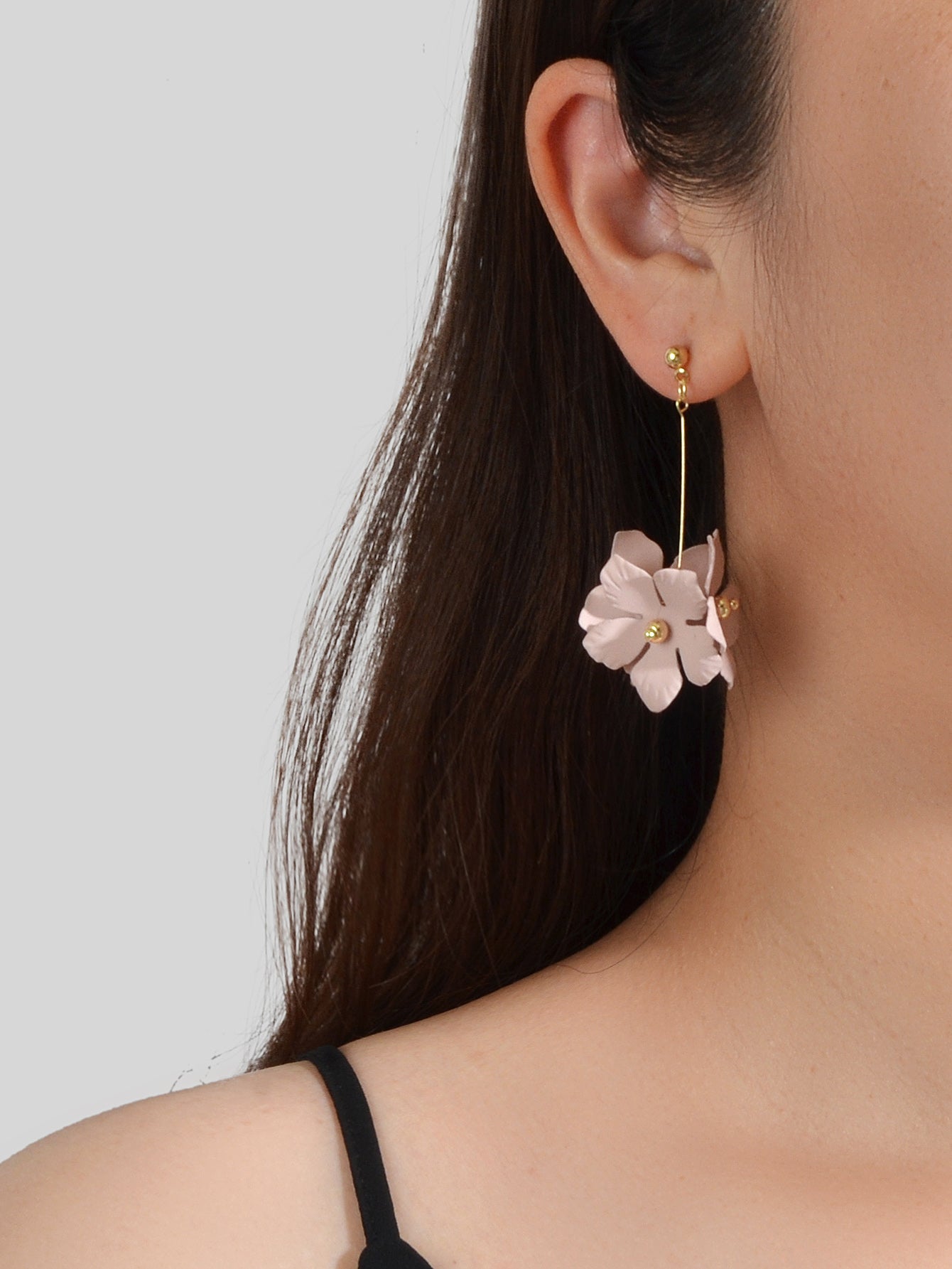 Female Jewelry Trendy Pink Yellow Flower Drop Dangle Pendant Earrings for Women