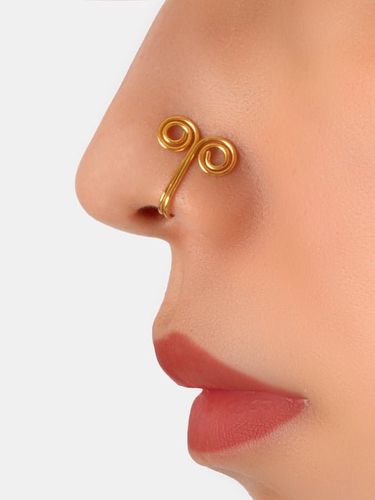 Hoop Stud Fake Nose Ring Faux Nose Piercing Jewellery Circle Clip On Nose Ring