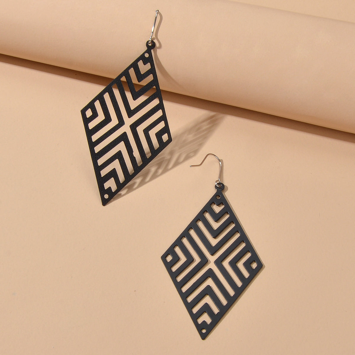 Hollow out Geometric Rhombus Drop Earrings Chic Ear Hook Boutique Jewellery