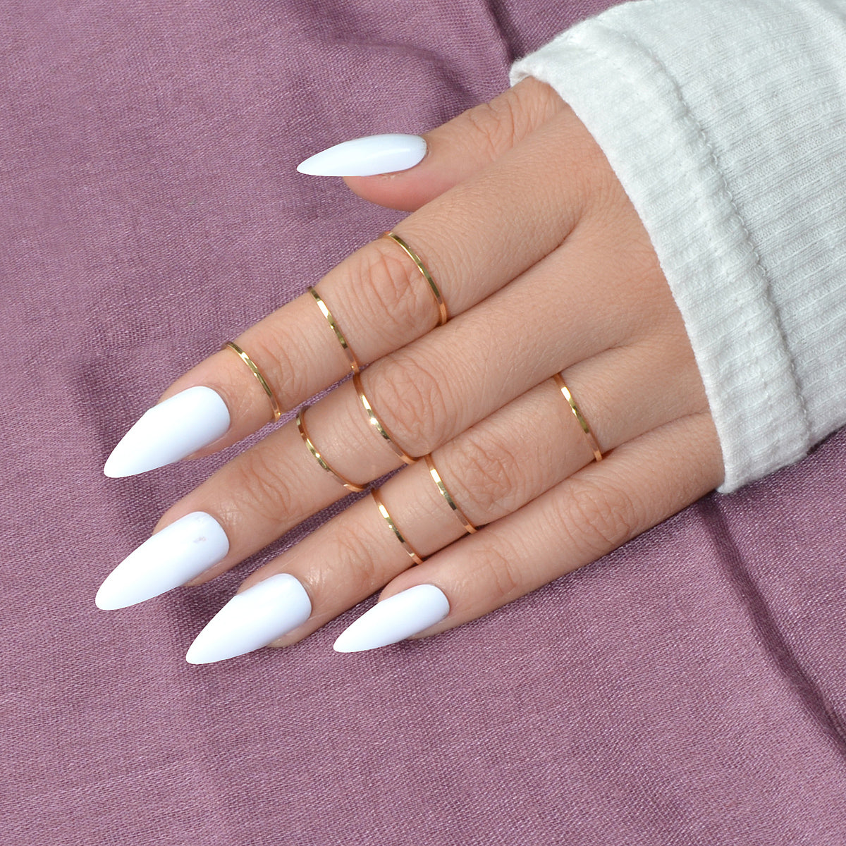 8pcs Gold Silver Simple Finger Knuckle Stack Rings Set Punk AU Stock Jewellery