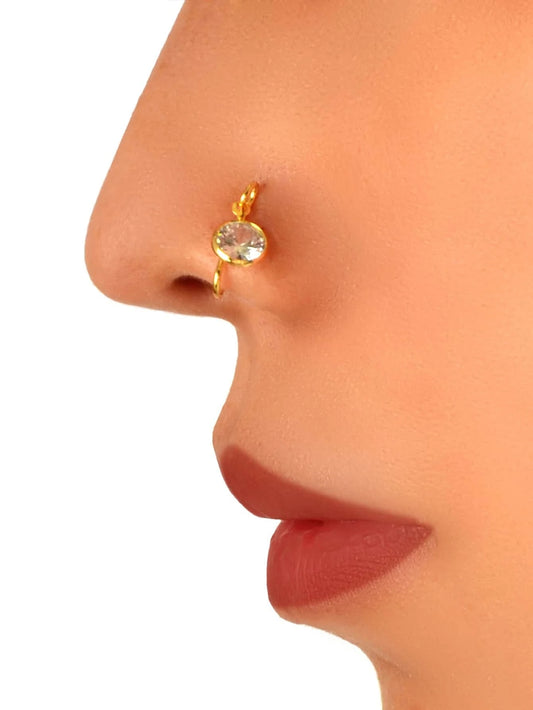 Zircon Gold Nose Ring for Women Cartilage Earring Body Ear Piercing Hoop Ring