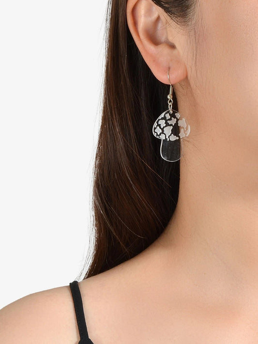 Lovely Jewellery Transparent Acrylic Mushroom Drop Earrings Women Accessories