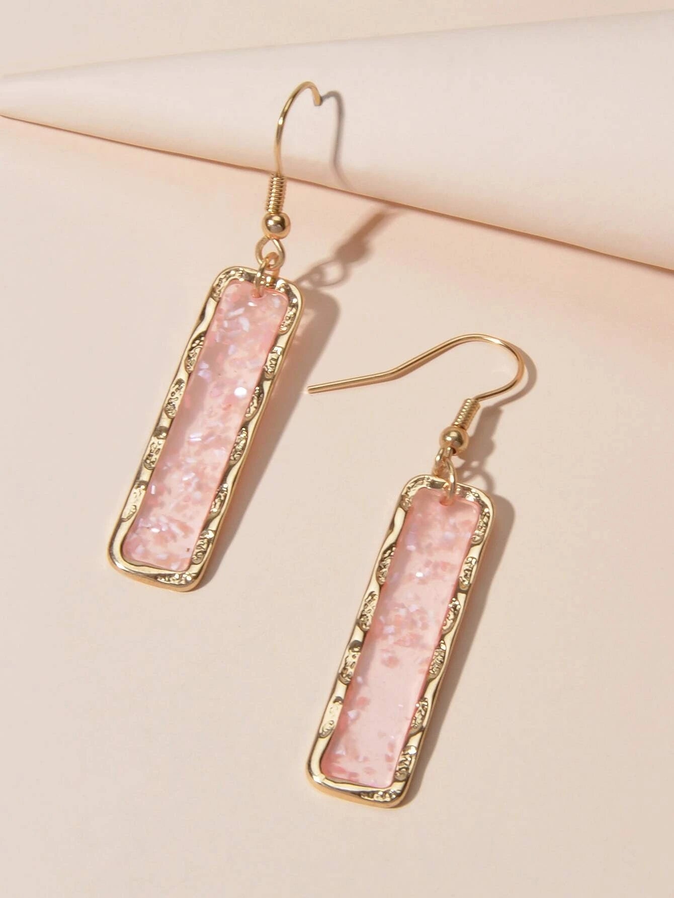 Fashion Jewellery Pink Acrylic Square Drop Earrings Wholesale Price Accessories