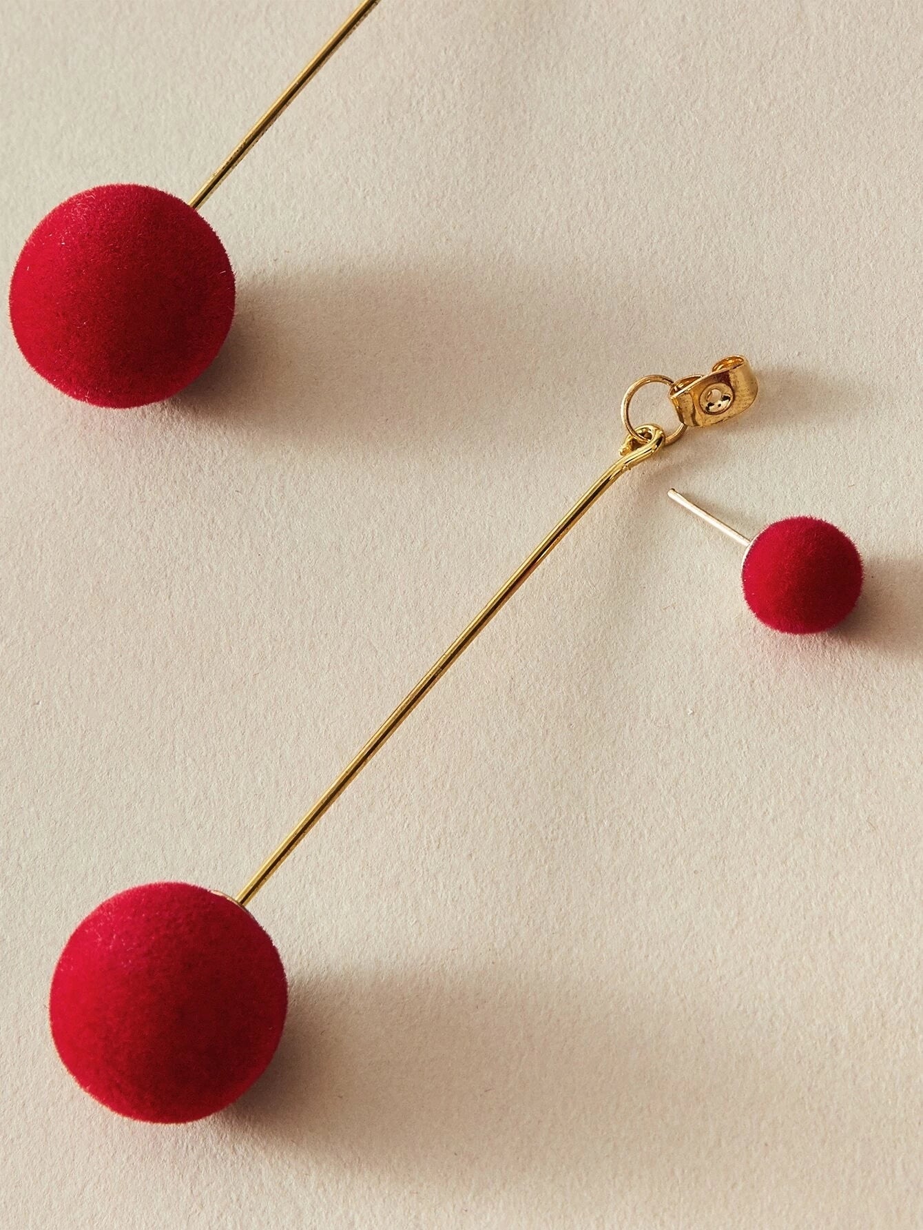 Feelontop Classic Stunning Red Round Ball Dangle Earrings Stud Blogger Jewellery