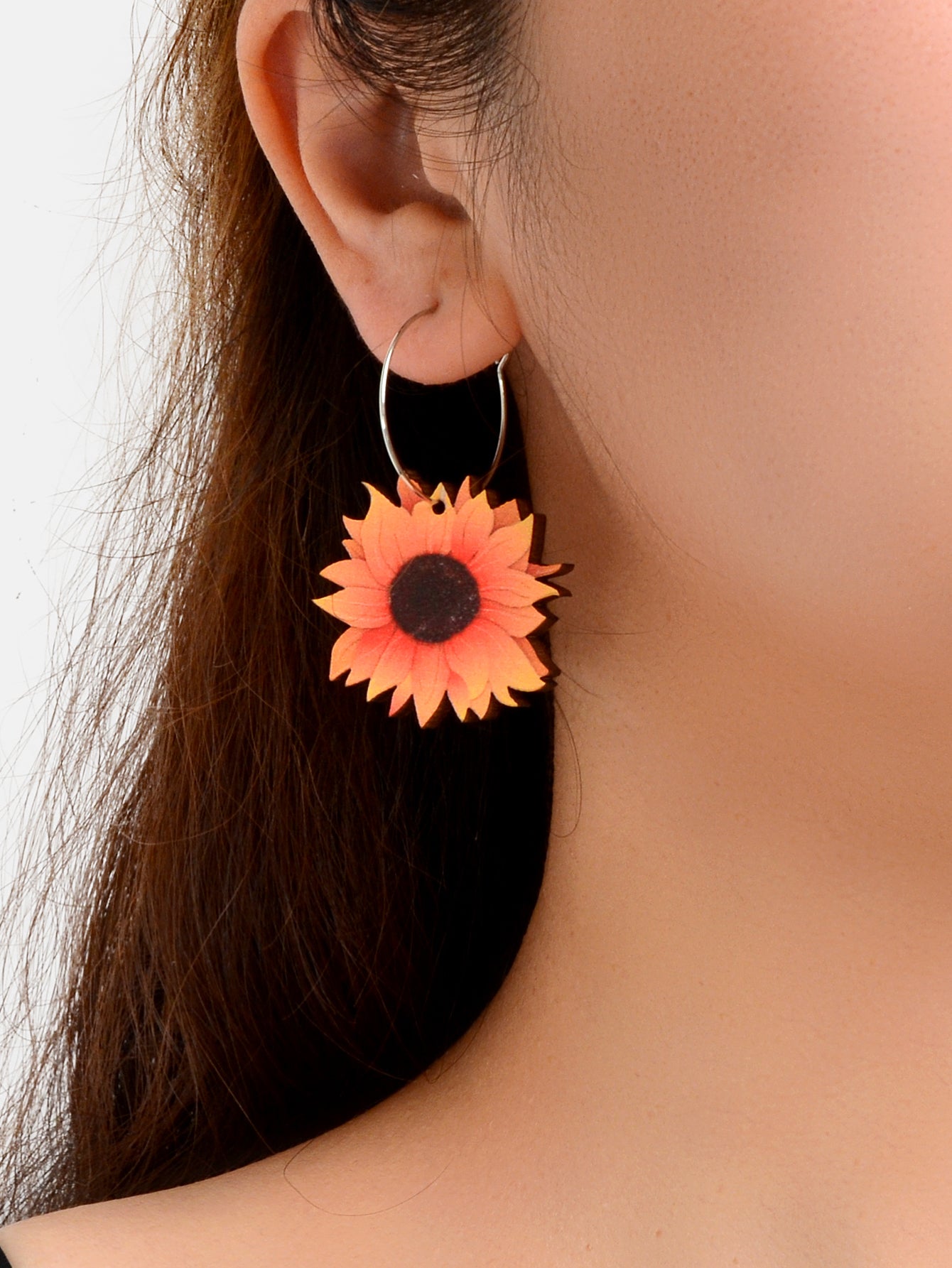 Colourful Sunflower Earrings Bohemian Summer Trendy Wooden Daisy Flower Jewelry