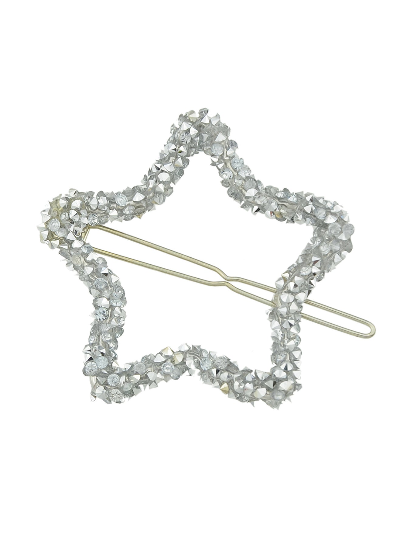 Luxurious Hair Accessories Headwear Rhinestone Silver Star Hairgrips Hair Clips