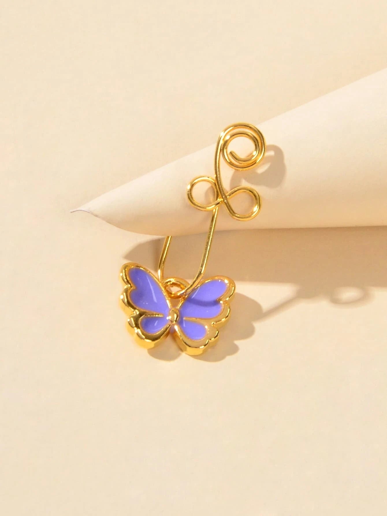 1 pc Piercing Nose Bone Studs Colorful Enamel Butterfly Nose Ring Faux Lip Ear