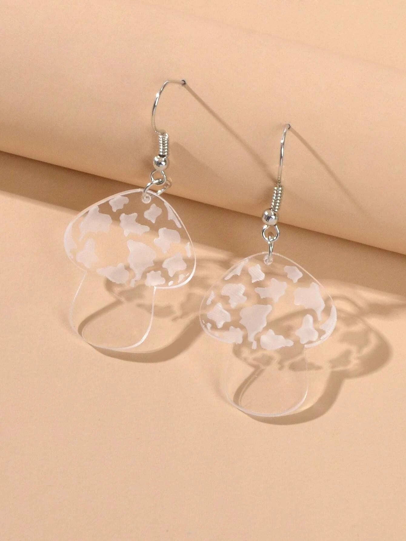 Lovely Jewellery Transparent Acrylic Mushroom Drop Earrings Women Accessories