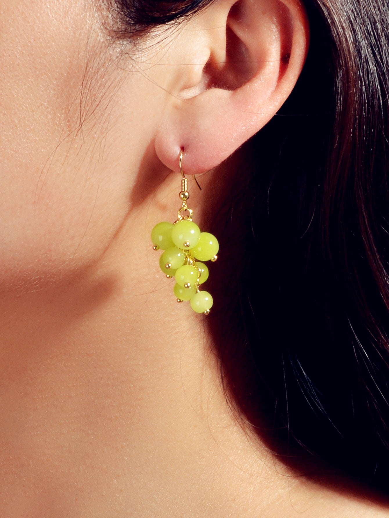 Drop Dangle Handmade Grape Cluster Earrings Colorful Cute Fruit Hook Eardrop