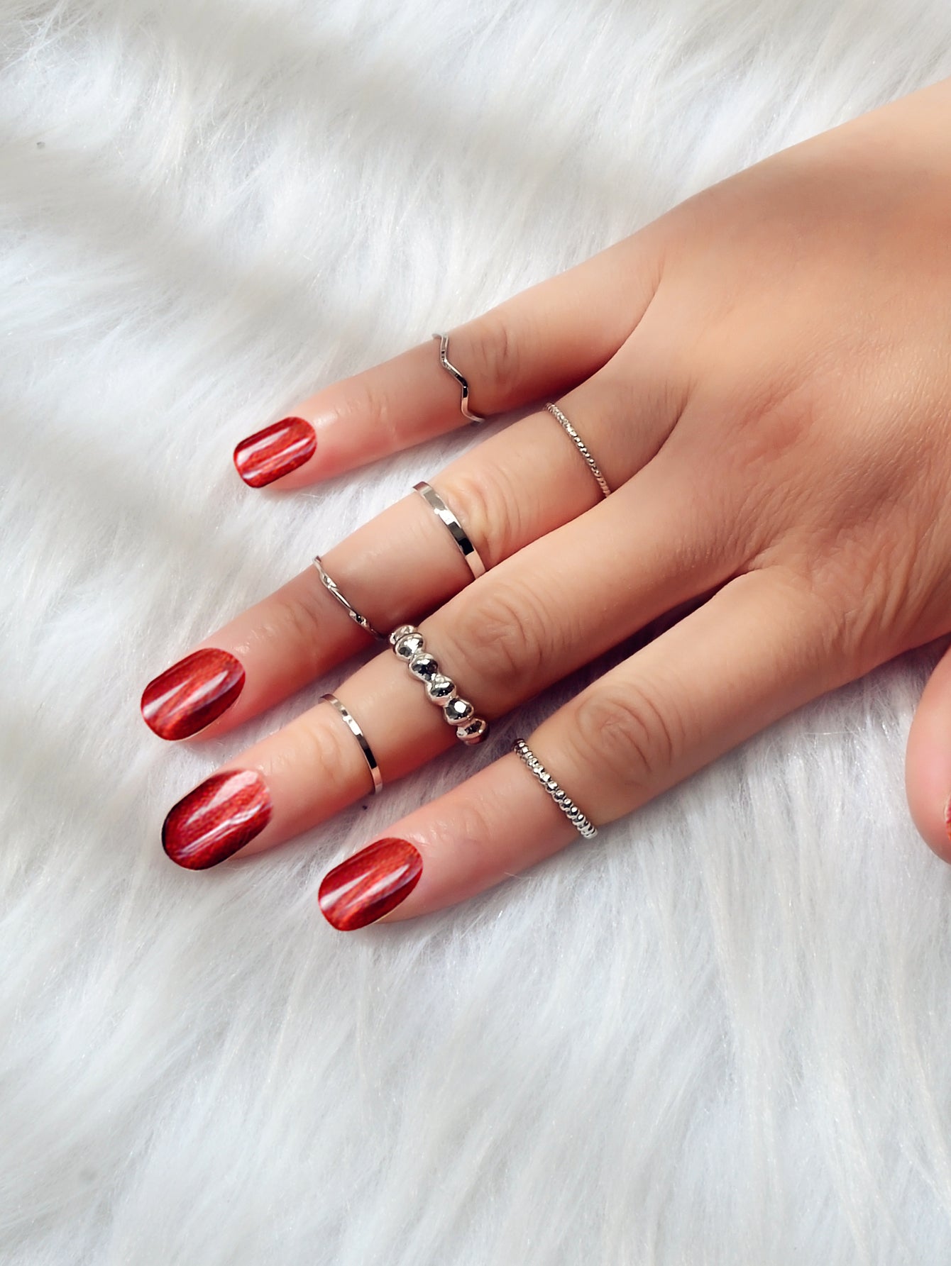 7pcs Boho Minimalist Stack Knuckle Finger Rings Set Tip Midi Rings Aussie Gift