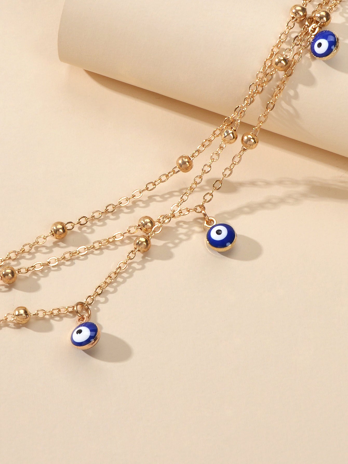 Eye Charm Beads Anklet Adjustable Beach Layered Ankle Gold Foot Chain Jewellery