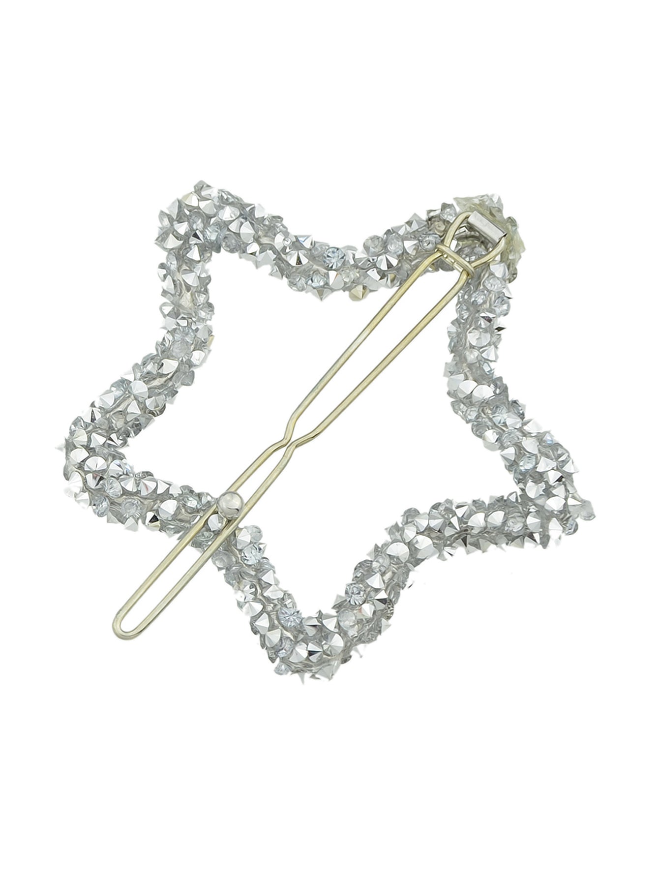 Luxurious Hair Accessories Headwear Rhinestone Silver Star Hairgrips Hair Clips