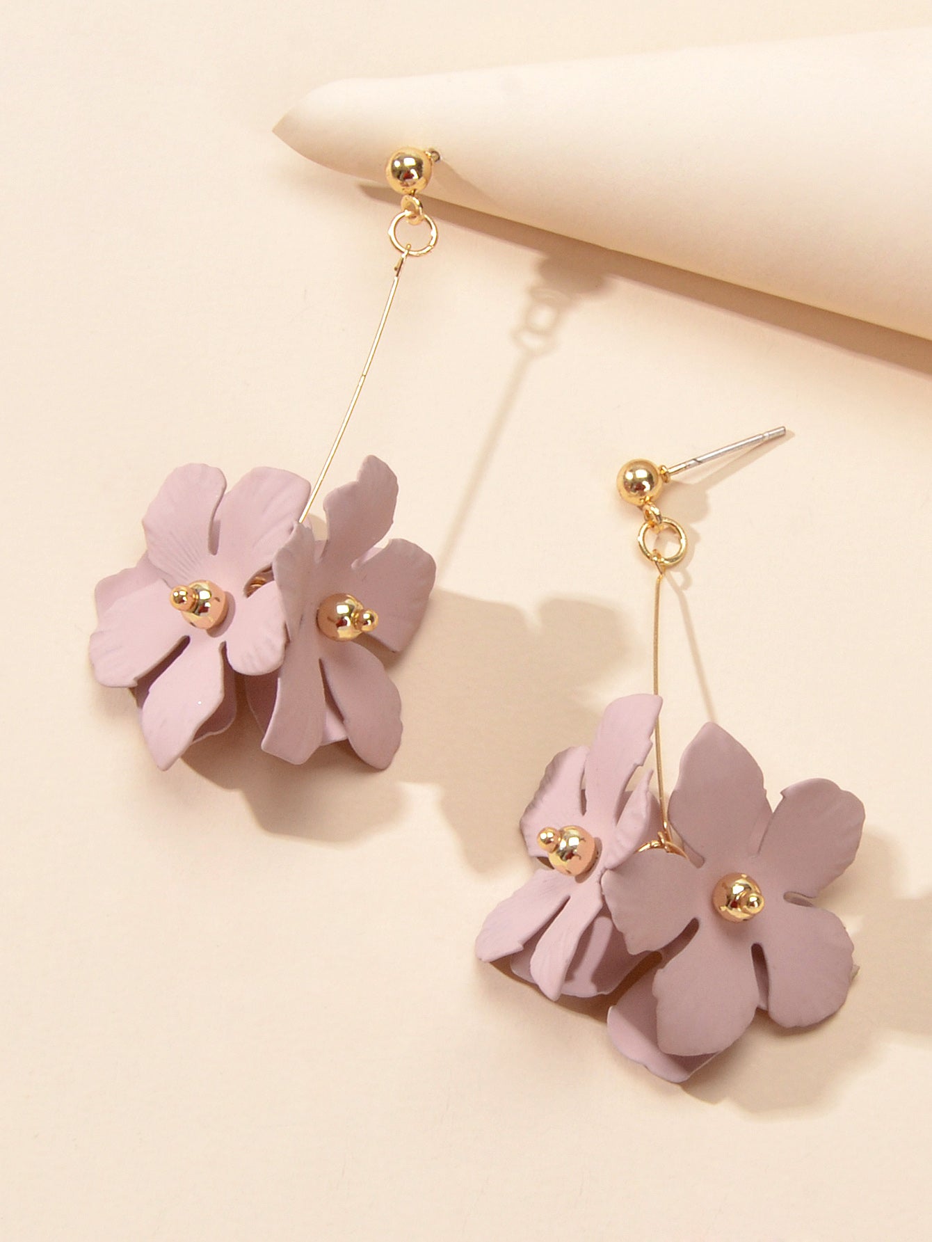 Female Jewelry Trendy Pink Yellow Flower Drop Dangle Pendant Earrings for Women