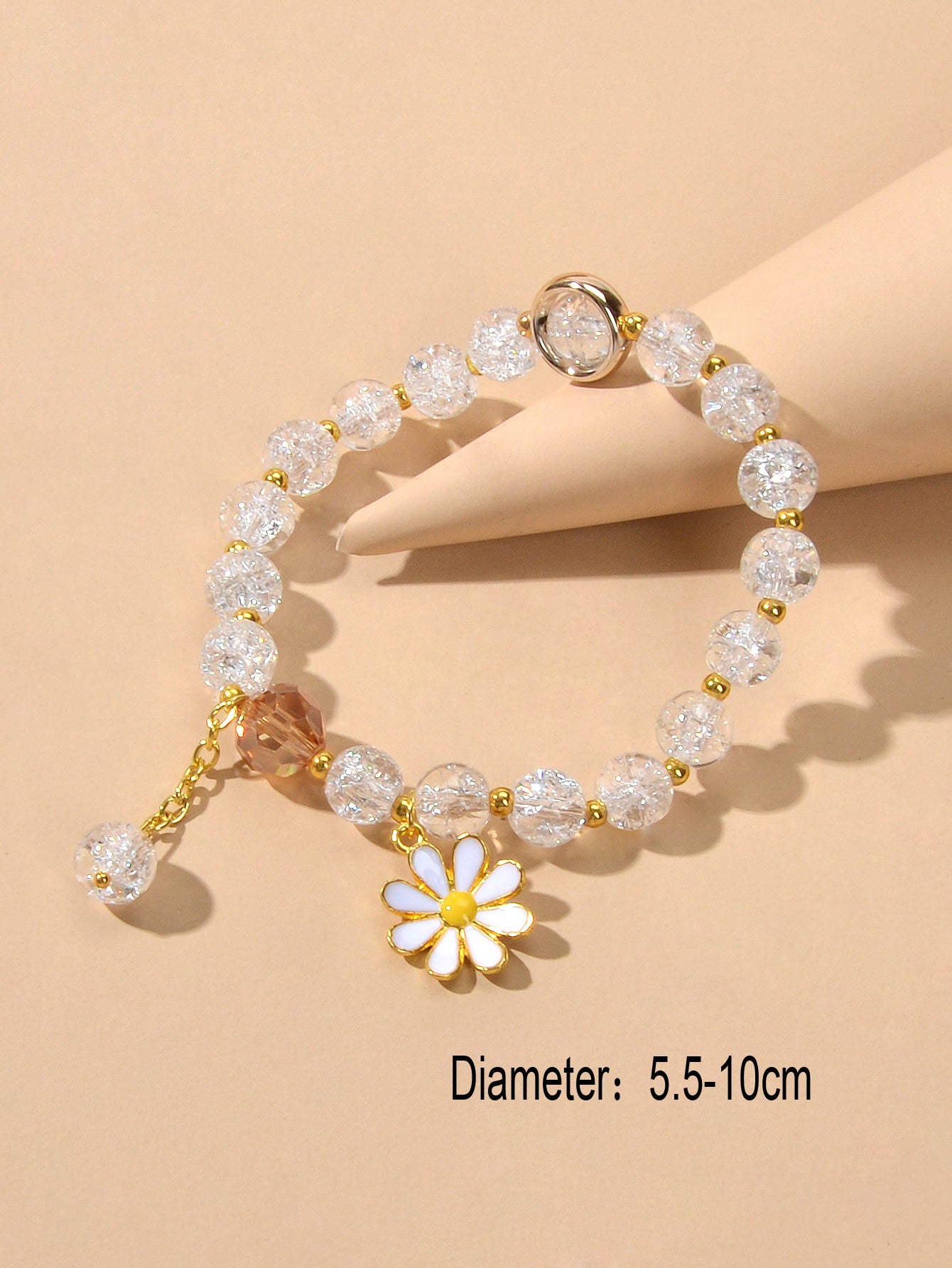 Handmade Beads Chain Flower Charm Bracelet Sweet Girls Teens Jewelry Dainty Gift