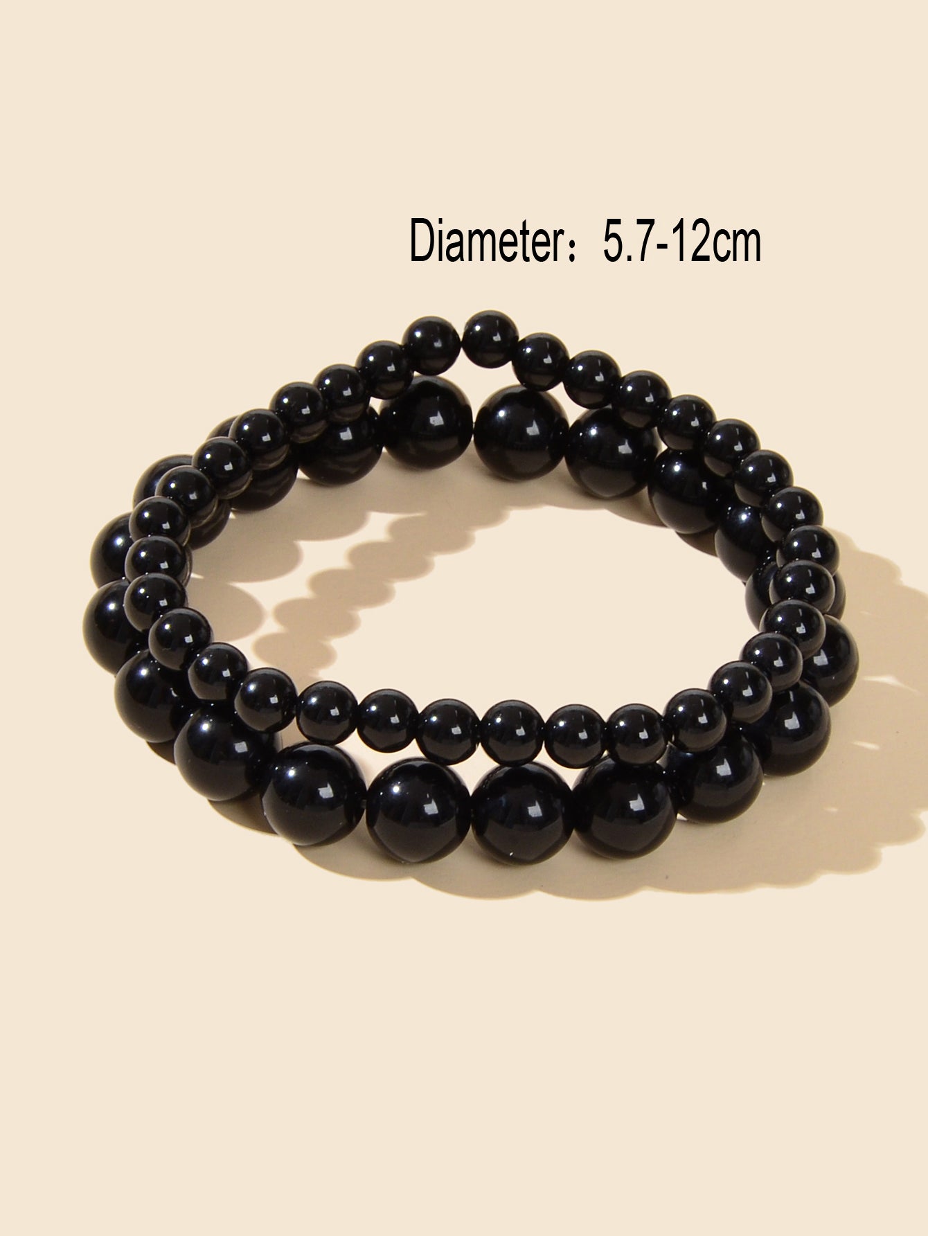 2pcs Traditional Ethnic Jewellery Handmade Black Beads Elastic Teenager Bracelet