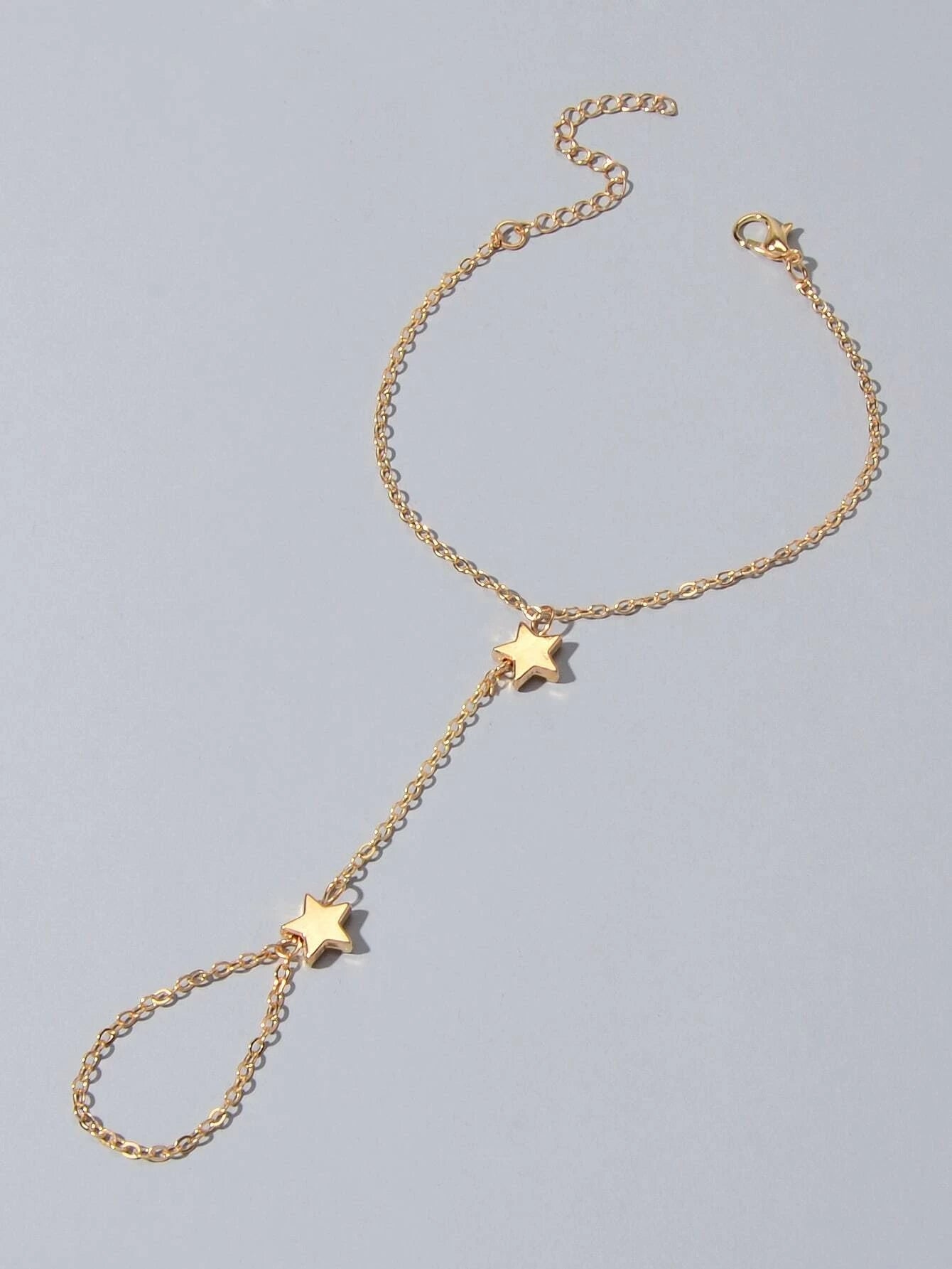 Fashion Jewellery Gold Chain Star Slave Bracelet with Finger Women Accessories