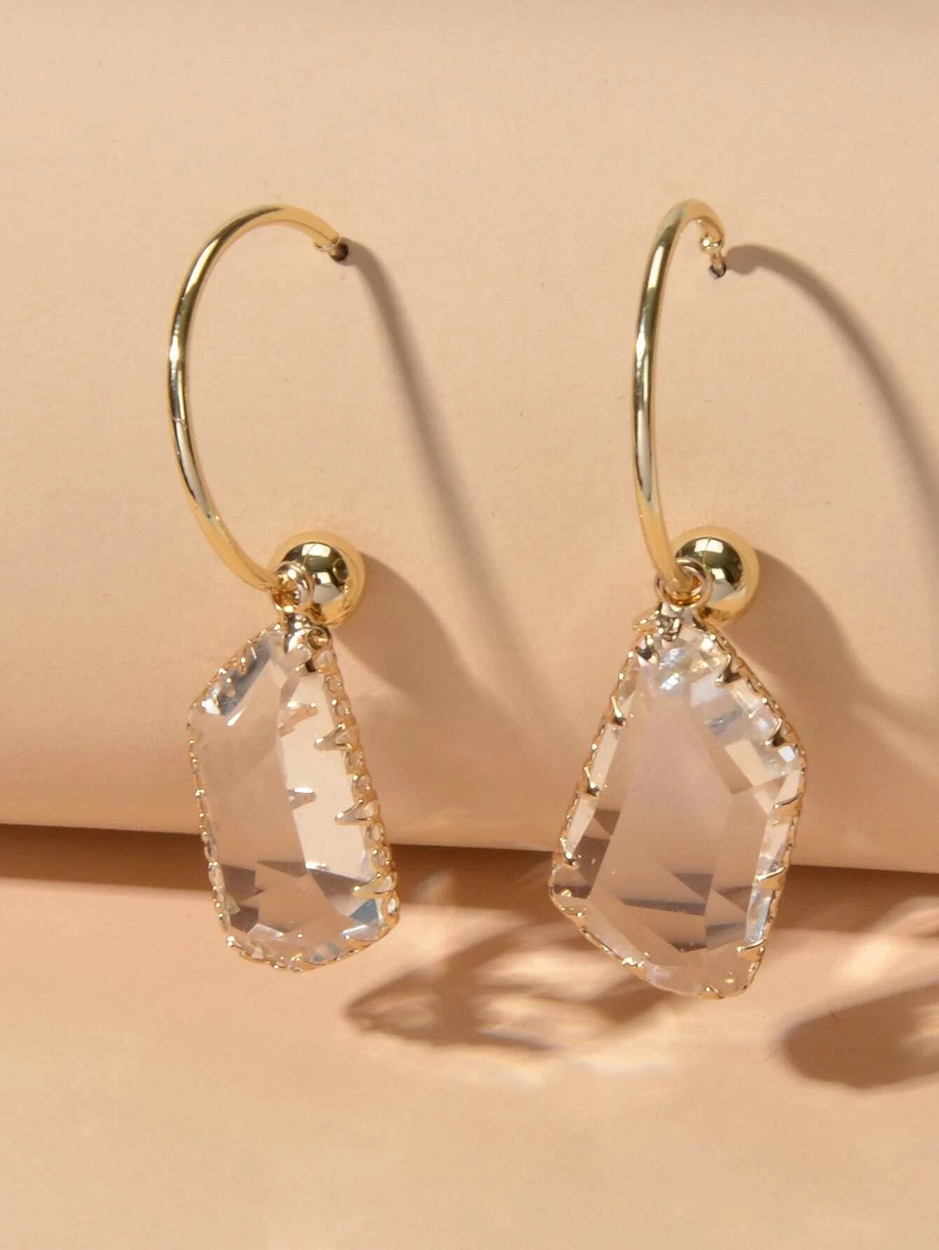 Designer Jewelry Transparent Acrylic Geometric Hoop Dangle Earrings Accessories