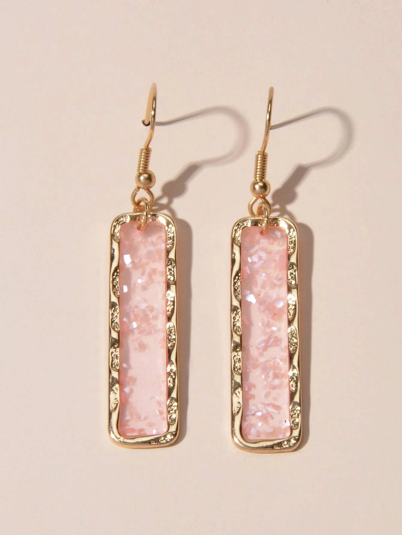 Fashion Jewellery Pink Acrylic Square Drop Earrings Wholesale Price Accessories