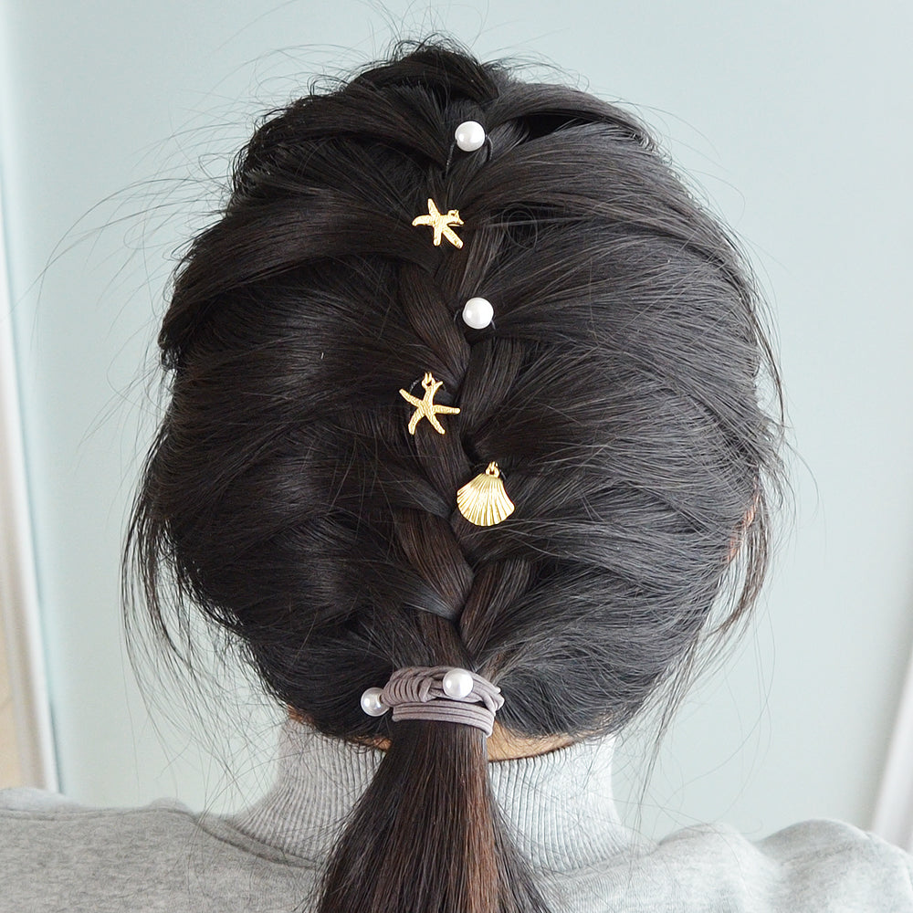 5pcs Hair Pins with Starfish Shell Pearl Charm Hair Sticks Hair Accessories Gift