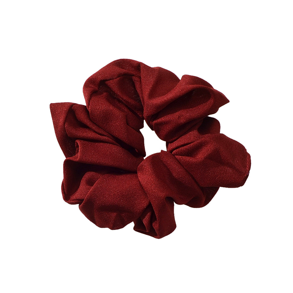 AU Local Girl Hair Accessories Elastic Wine Red Chiffion Wide Hair Tie Scrunchie