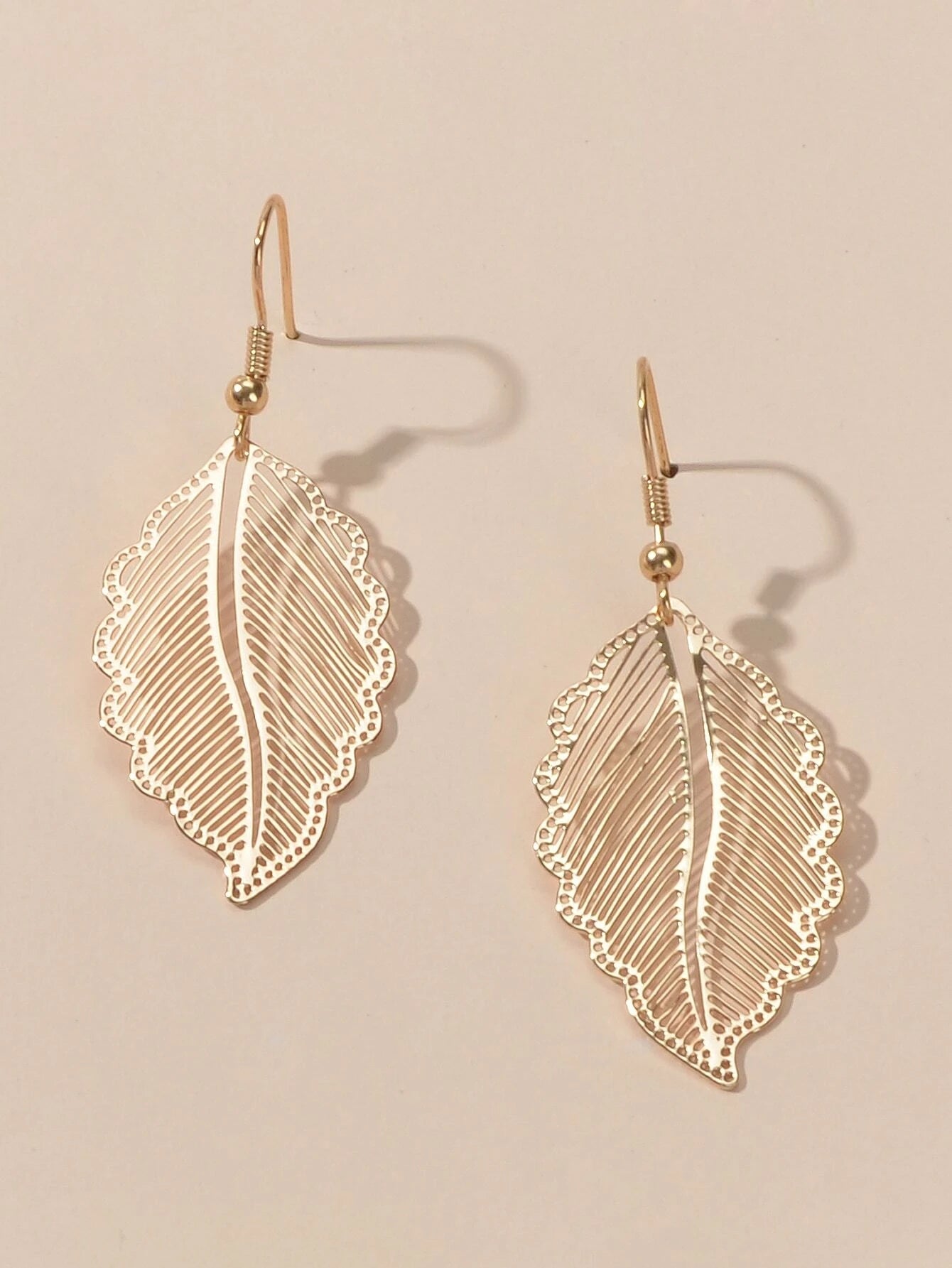 Hollow out Gold Tropical Leaf Drop Earrings Eardrop Accessories Dainty Jewellery