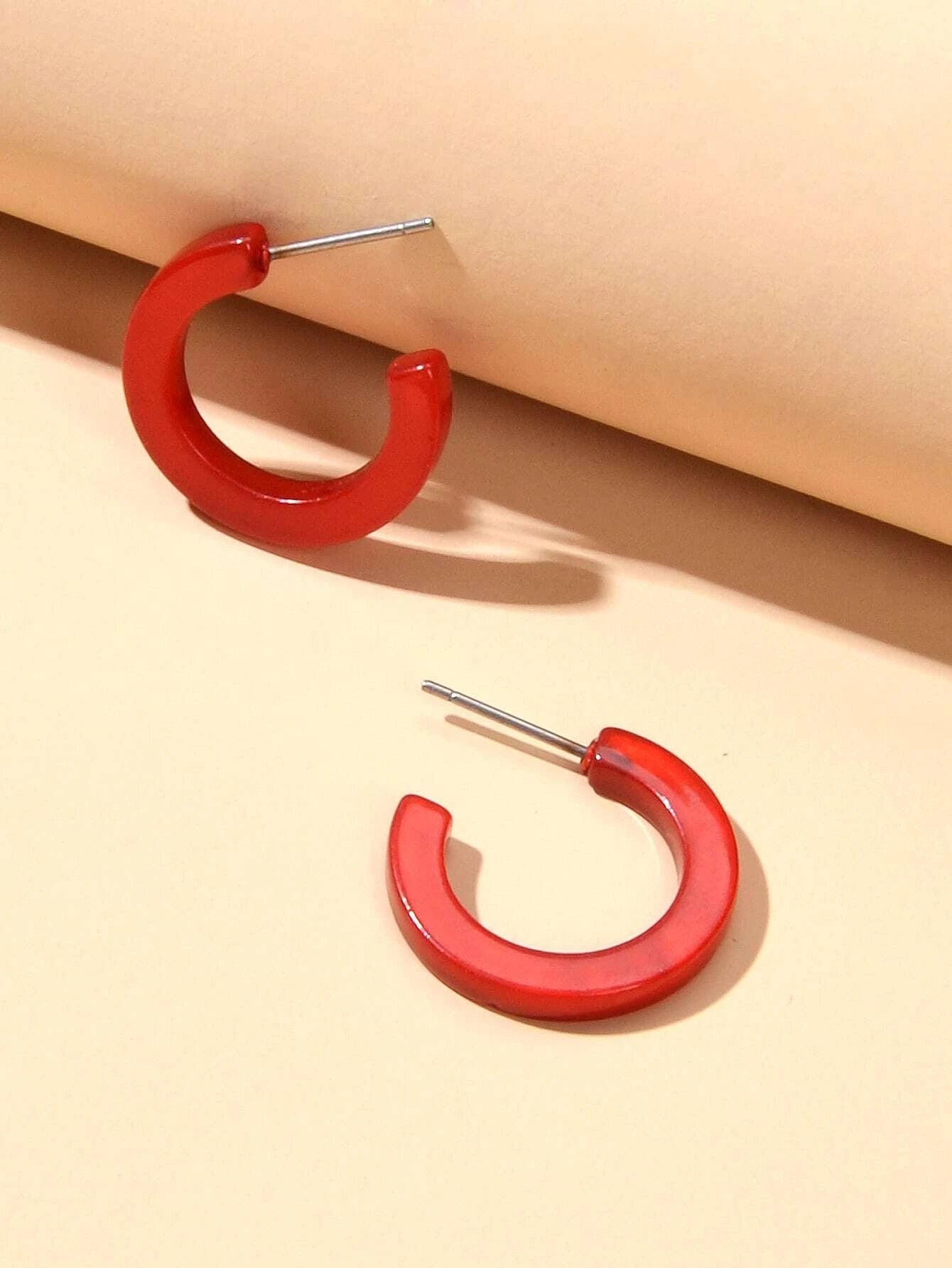 Wholesale Price Circle Acrylic Cute Stud Hoop Earrings Fashion Accessories Gift