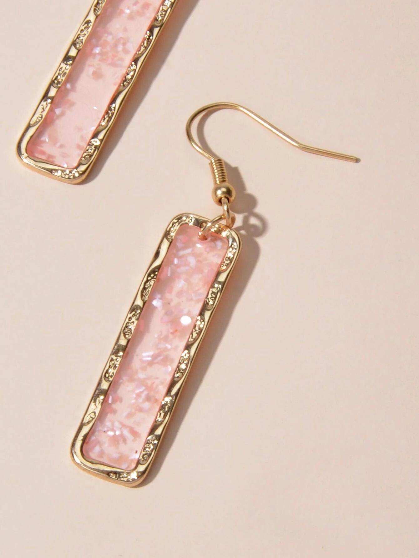 Fashion Jewellery Pink Acrylic Square Drop Earrings Wholesale Price Accessories