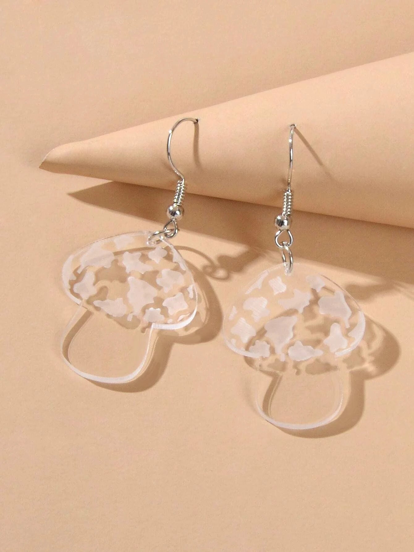 Lovely Jewellery Transparent Acrylic Mushroom Drop Earrings Women Accessories