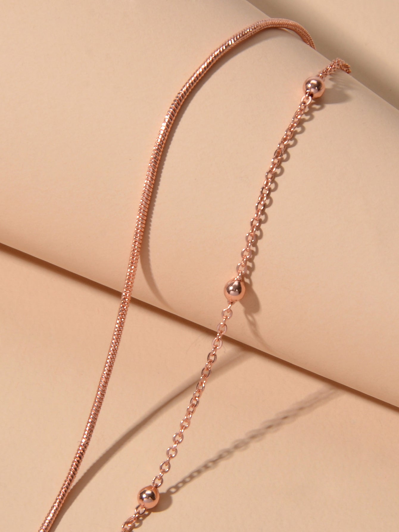 Fashion Accessories Rosegold Beads Double layer Chain Bracelet Classic Jewellery