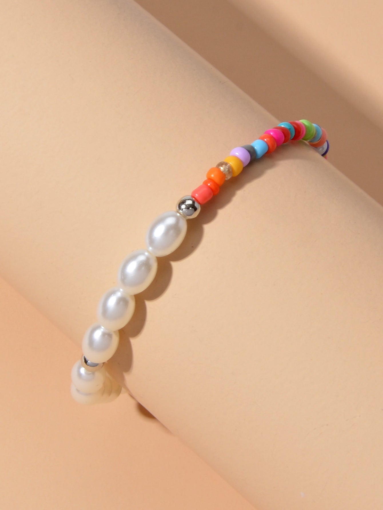 Colorful Bead Faux Pearl Handmade Bracelet Women Boho Chic Seed Beads Jewellery