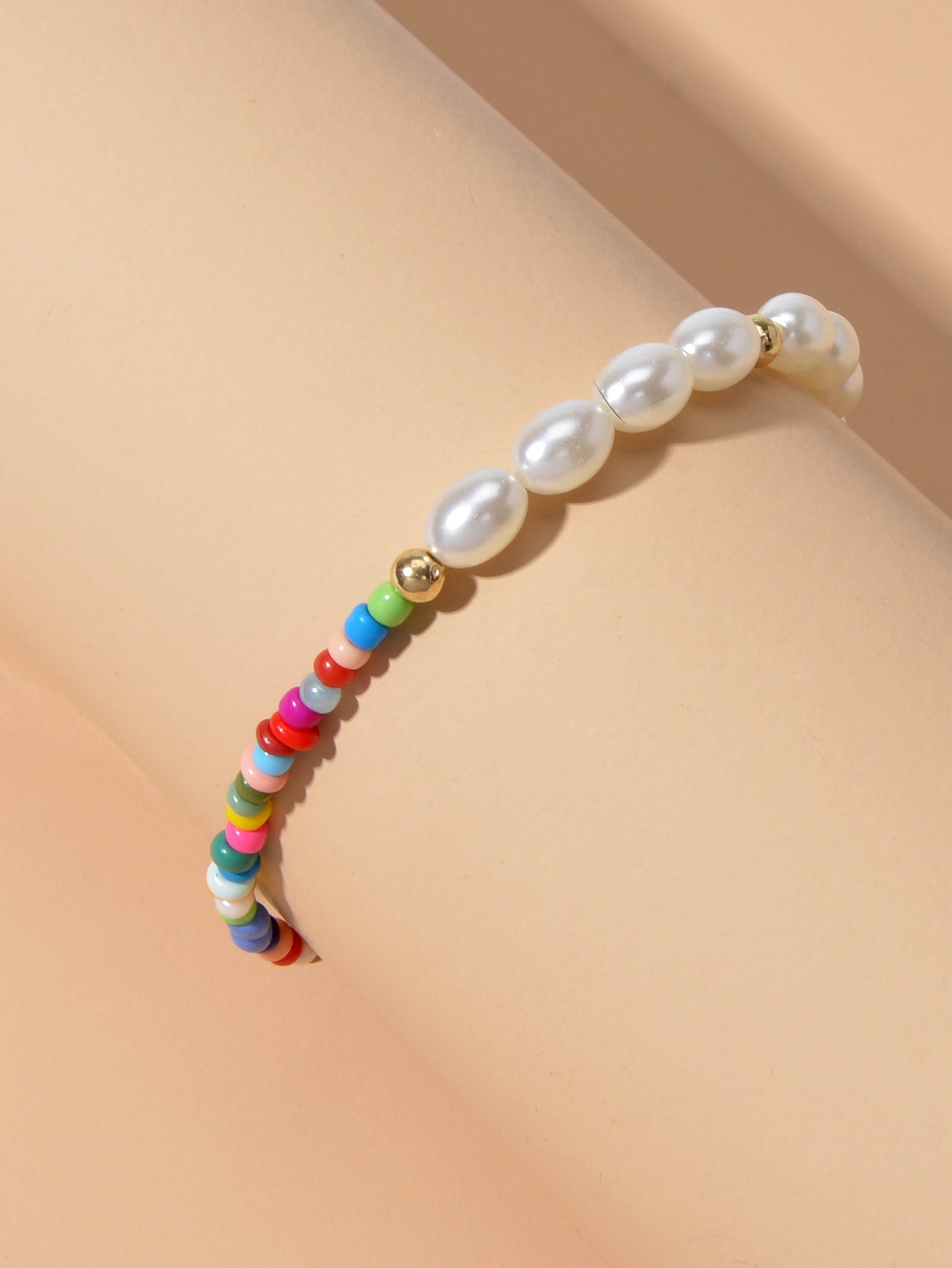 Colorful Bead Faux Pearl Handmade Bracelet Women Boho Chic Seed Beads Jewellery