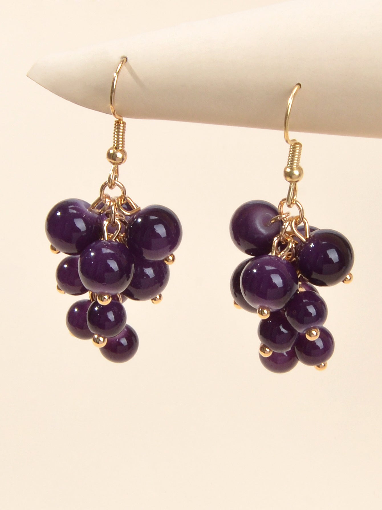 Drop Dangle Handmade Grape Cluster Earrings Colorful Cute Fruit Hook Eardrop