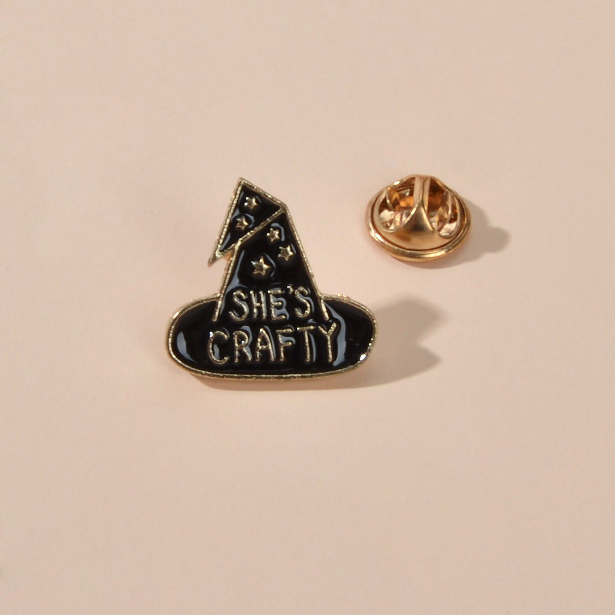 Halloween Gothic Black Enamel Letter Witch Hat Brooch Lapel Pin Clothing Badge