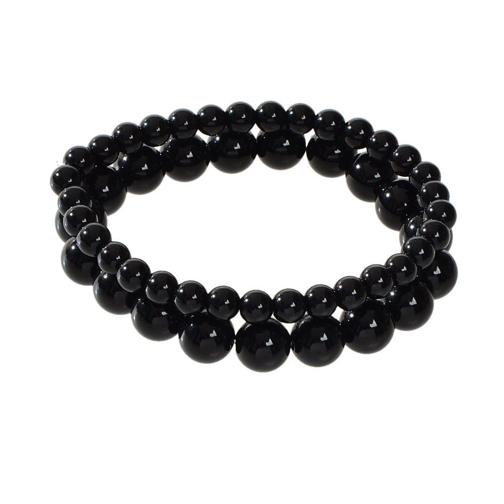 2pcs Traditional Ethnic Jewellery Handmade Black Beads Elastic Teenager Bracelet