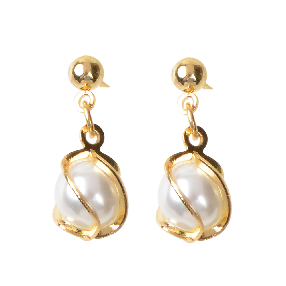 AU Local Jewellery Pearl Decor Gold Drop Earrings Wholesale Price Accessories