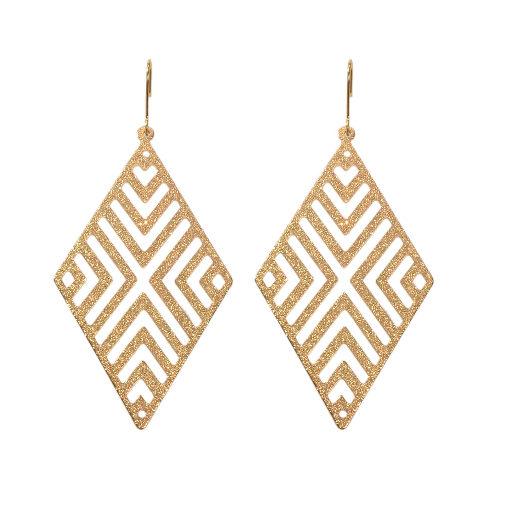 Hollow out Geometric Rhombus Drop Earrings Chic Ear Hook Boutique Jewellery