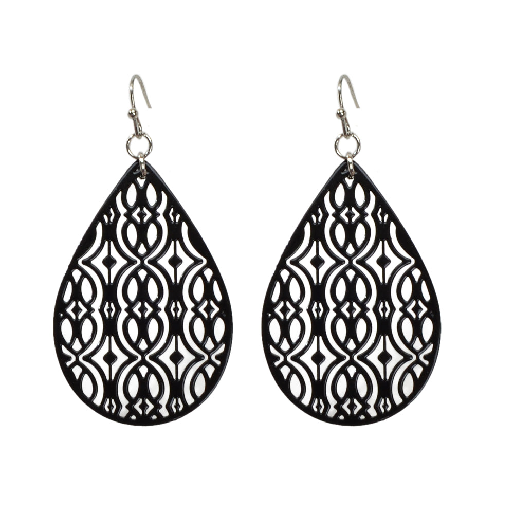 AU Post Oval Hollow Ethnic Water Drop Dangle Earrings Boho Teardrop Jewellery