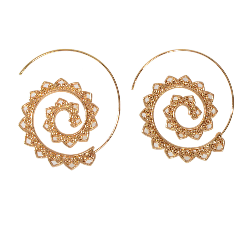 Boho Chic Gold Hollow out Geometric Hoop Earrings Fashion Party Accessories Gift