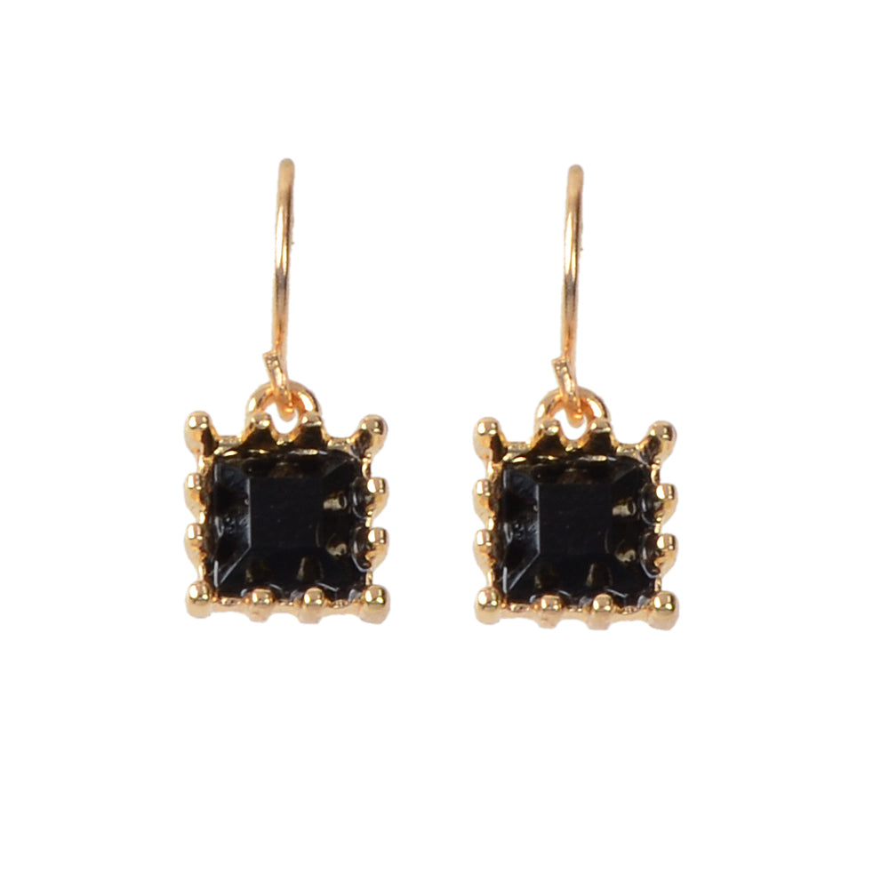 Dainty Black Acrylic Square Cute Drop Earrings Women Girls Teens Jewellery Gift