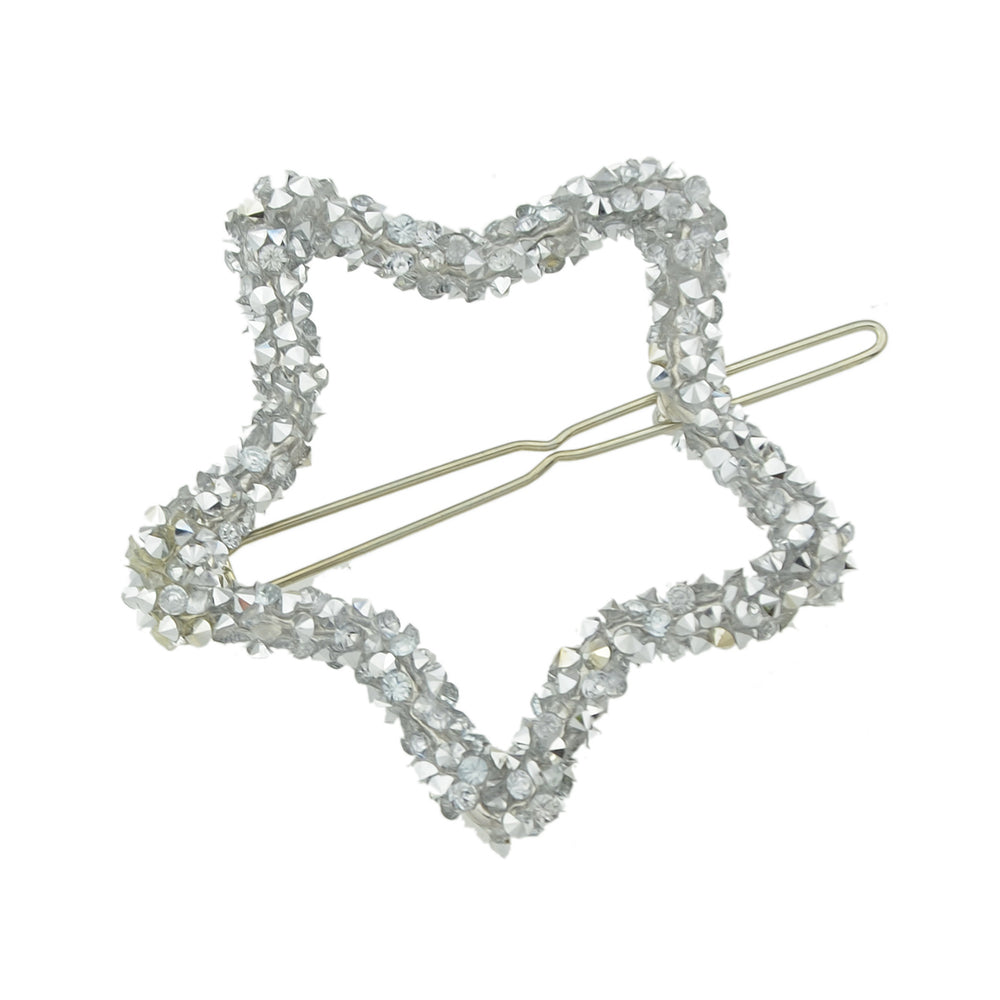 Luxurious Hair Accessories Headwear Rhinestone Silver Star Hairgrips Hair Clips