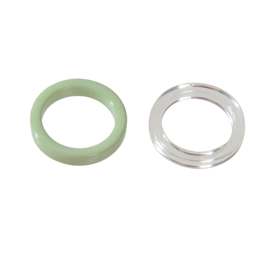 2 pcs Boho Chic Green Transparent Resin Circle Finger Ring set Women Accessories