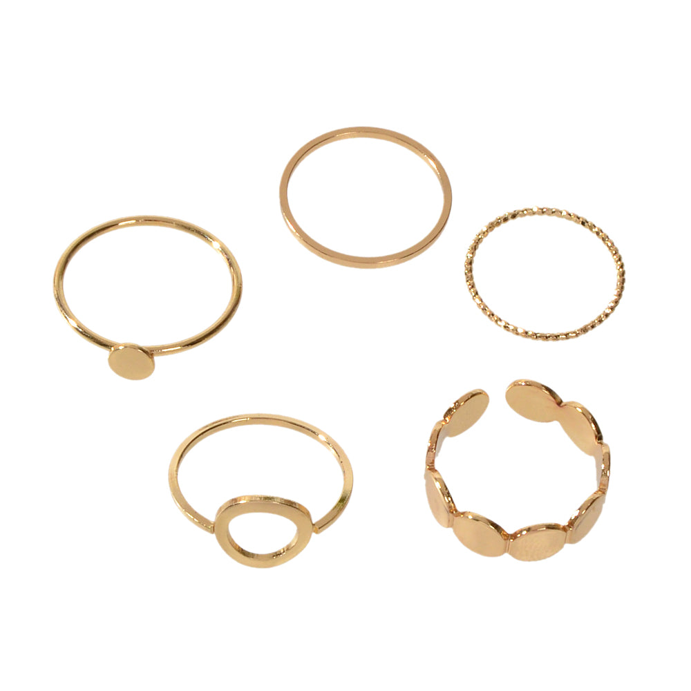 5 pcs Minimalist Jewellery Gold Silver Metal Geometric Midi Finger Knuckle Ring